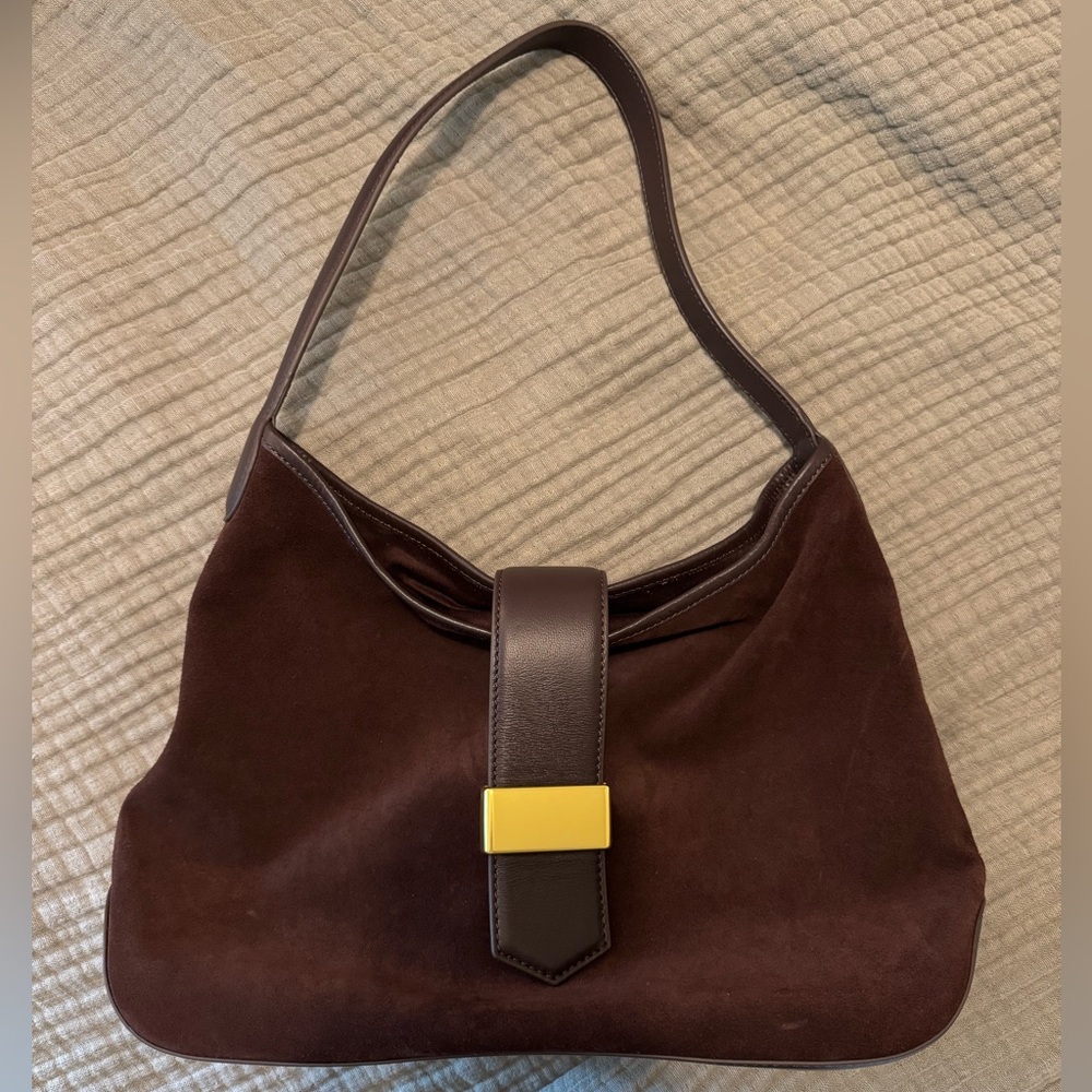 J. Crew Berkeley suede and leather shoulder bag